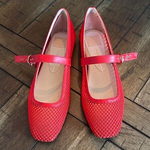 Dolce Vita Red Mesh Mary Jane Flats